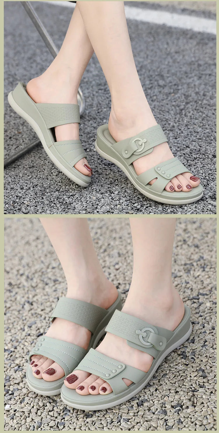 Female Shoes Slippers Soft Big Size Low Platform Summer Clogs Woman Luxury Slides Comfort Beach Designer Scandals Casual