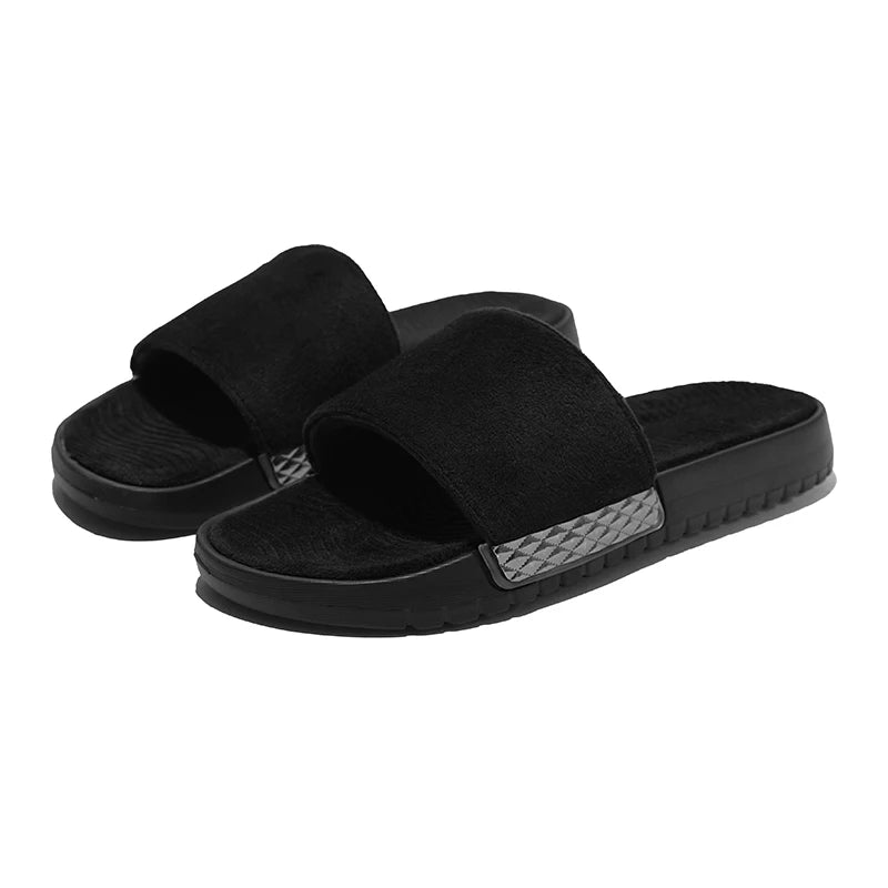 Men's Slippers for Home in Solid Colors Flat Heels Low Cuffs Convenient To Wear Spring and Summer Soft-soled Anti-slip Slippers