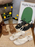 High Heel Sandals for Women New Summer 2025 Girls Low Heel Comfortable Sports and Casual Solid Sandals for Women Sandalias