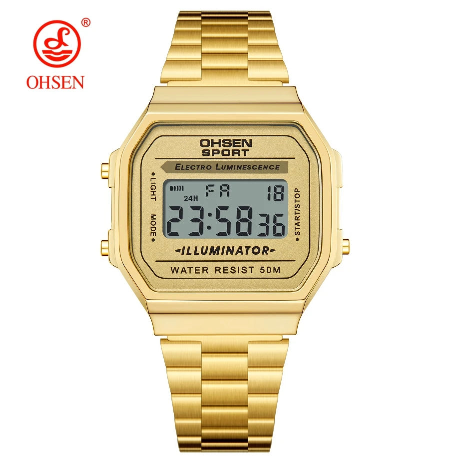 Digital Watches for Women Luxury Gold Ladies Sport Watch reloj mujer Stainless steel Electronic Watch Alarm Clocks Gifts