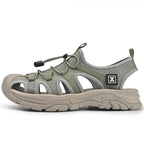 Handmade Sandals Men Breathable Summer Shoes Man Outdoor Men Sandals Antiskid Beach Sandals Hollow Shoes Collision Avoidance