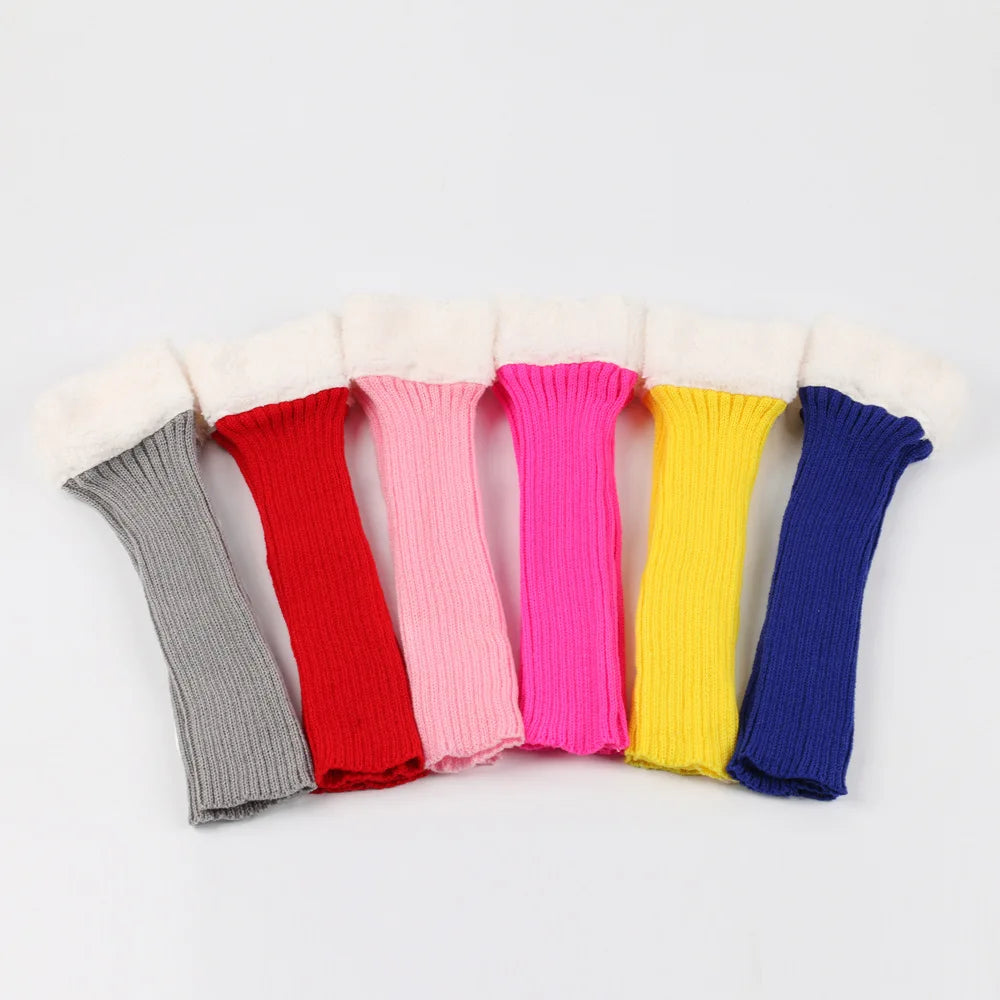 Winter Christmas Ladies Warm Ribbed Knit Leg Warmers Womens LegWarmers Polar Fleece Neon Colored Boot Cuffs for Festive Occasion