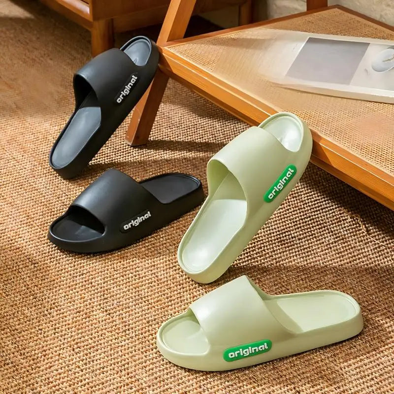 Men's Non-Slip Slippers for Women Summer New Indoor Home Soft Bottom Middle-Aged and Elderly Couples Bathroom Bathing Slippers for Men