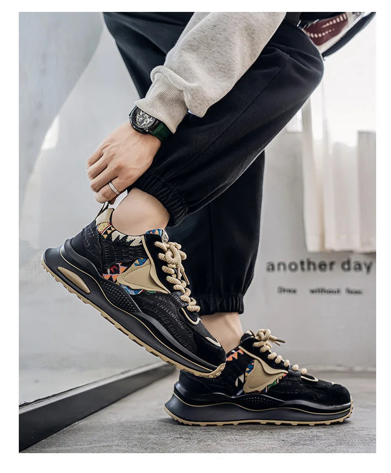Men's Shoes 2025 Spring New Casual Versatile Comfortable Fashion Trend Niche Non-slip Wear-Resistant Retro Sneakers