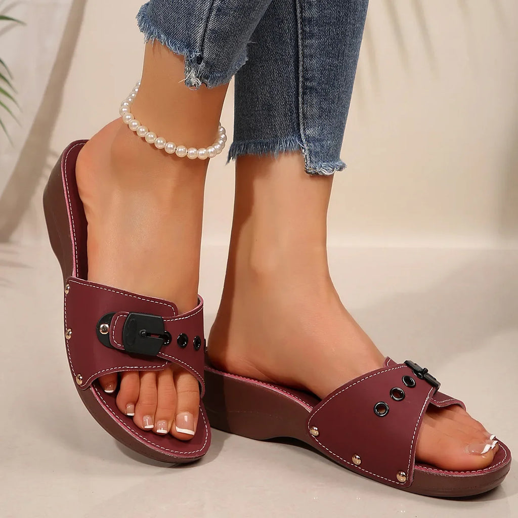 Women's Sandals Fashion Heeled Sandals For Summer Shoes Women Slippers Summer Footwear Female Block Heels Sandalias De Mujer