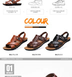 2024 New Men's Sandals Luxury Genuine Leather Men Shoes Casual Non-slip Beach Slippers Comfortable Open Toe Men Sandalias 38-47