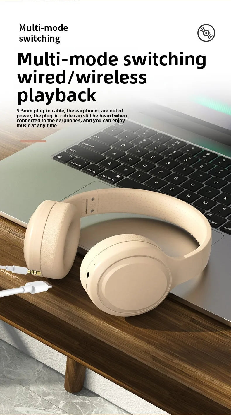 Wireless Bluetooth Headphones Over Ear HIFI Stereo Headsets Noise Reduction Sports Gaming Earphones Music Player with Mic gifts