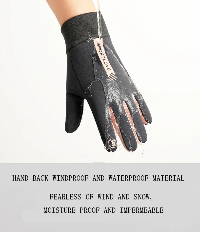 Winter Gloves for Women, Fleece-Lined, Windproof, Cold-Proof, Warm, Touchscreen-Compatible, Non-Slip, for Driving, Riding Motorcycles, Outdoor, Men's Gloves