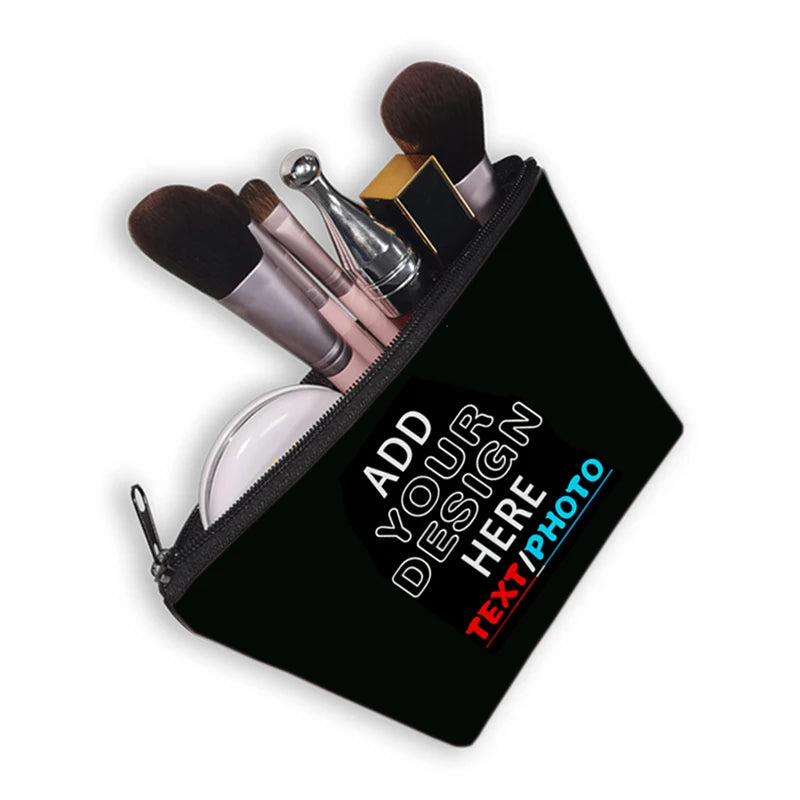 Custom Photo Logo Cosmetic Case Personalized Text Name Image Makeup Pouch Women Beauty Bags Napkin Lipstick Storage Bag Gift