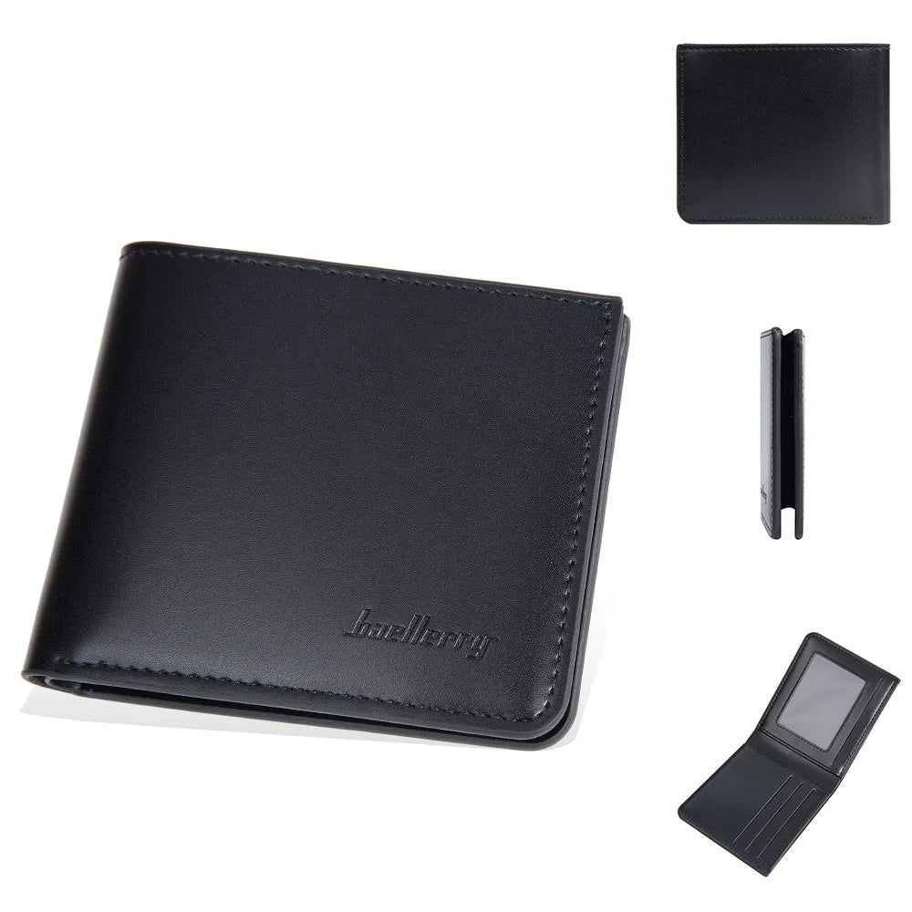 Men's PU Wallet, High - Quality Leather - Like, 6 Magnetic Slots + 1 Banknote Slot, Zipper Coin Pocket, ID Card Window