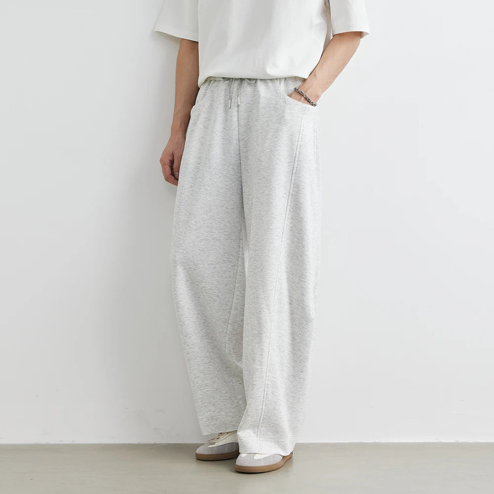 Men's American Fashion Casual Pants 2025 Summer New Style Solid Color Loose Drag Sweatpants Sports Straight Trousers Men's Wear