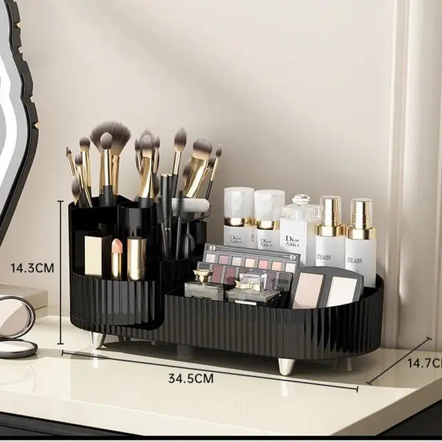 360° Rotating Cosmetic Storage Box Makeup Drawer Organizer Dresser Skincare Products Storage Box Sundries Sorting Container