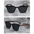 Trendy Retro Wood Grain Sunglasses Polarized UV Protection for Men Women Perfect for Cycling Outdoor Street Photography