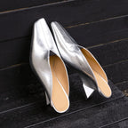 Women's Slippers 2025 New Summer Luxury Fashion Sandals Cover Toe Mid High Heels Rubber Sole Slippers Women's Shoes Sandals