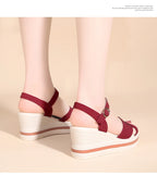 Women's Sandals Mix Color Wedges Heels Sandals Summer 2025 Shoes Woman Heeled Sandals Platform Summer Shoes Women Block Footwear