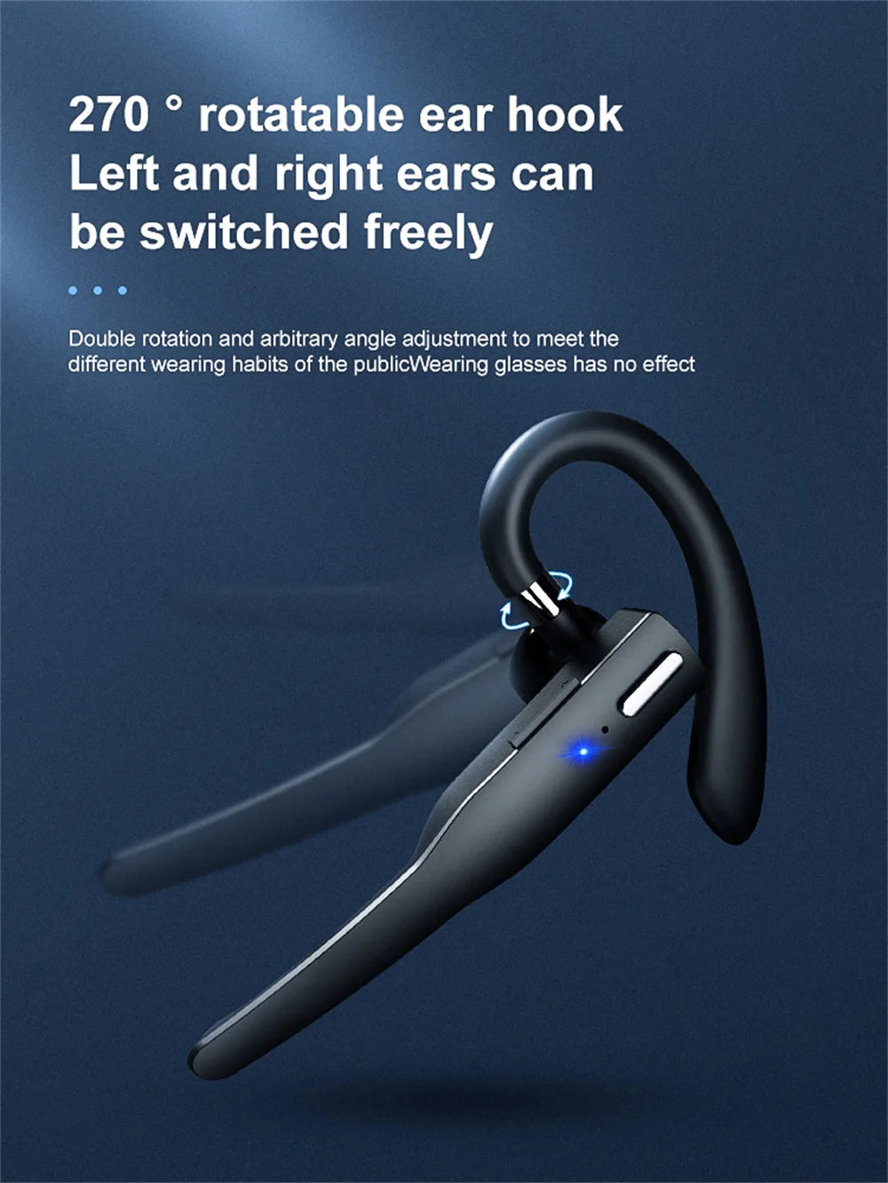 Wireless Bluetooth Headset Earphones 5.1 Single Handsfree For Driving HD Call Noise Headphone Microphone Business Headset