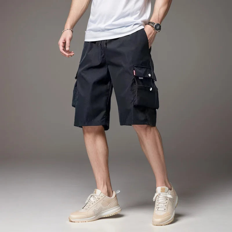 2024 New Trendy Solid Color Pants, Multi Flap Pocket Men's Cargo Pants, Loose Casual Outdoor Pants, Men's Work Pants oversized