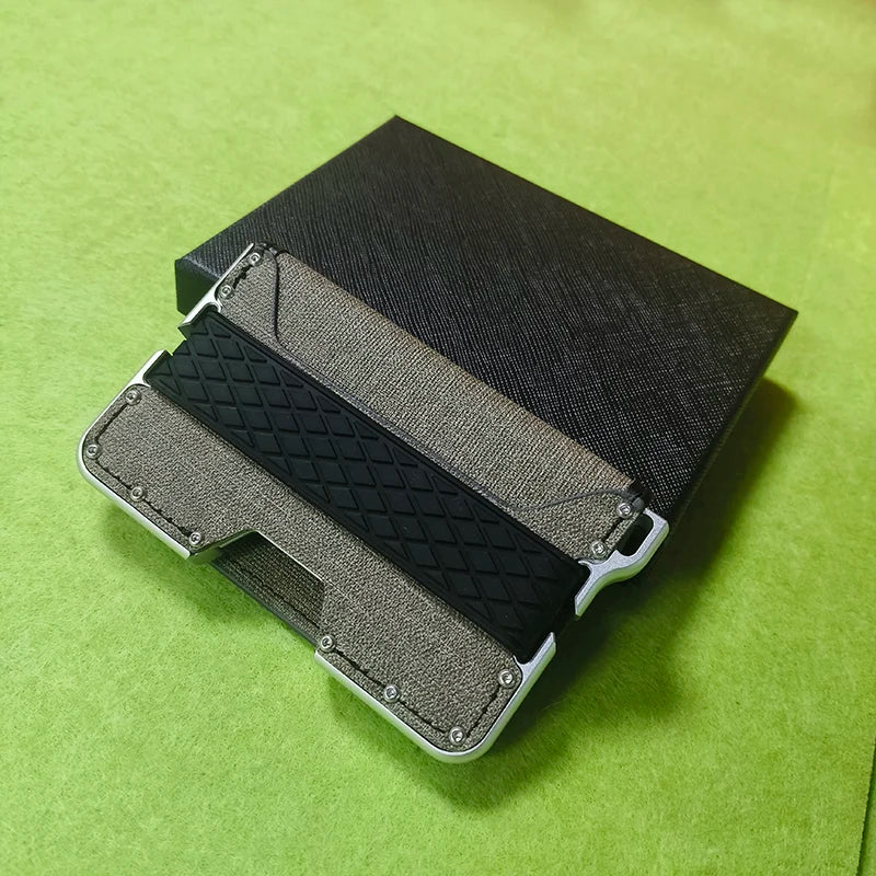 Wallet for Men - Slim Mens Wallet Bifold Wallets Aluminum Credit Card Passport Holder Mens Wallet, RFID Blocking Money Clip Thin