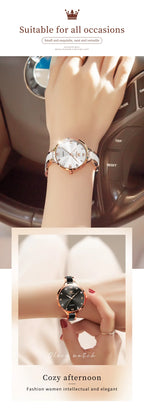 OLEVS 5872 Woman Watches Imported Japan Quartz Movement Waterproof Watch for Women Elegant Ceramic Strap Ladies Wristwatch Gifts