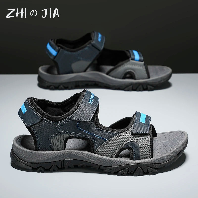 Summer New Sandals Men's Water Beach Breathable Quick Drying Shoes Comfortable Flat Bottom Non slip Sandals Driving Shoes