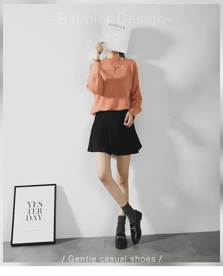 Womens Shoes Flats Loafers Ladies Fashion Leather Brand Sneakers Womens Designer Flat Ladies Shoes Woman Luxury Female Footwear