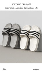 Cold slippers for women in summer, fashionable outerwear for couples, thick soled, non slip, one line mop, bathroom slippers