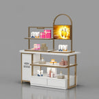 custom.Custom Logo Black Cosmetic Organizer Display Decorative Cosmetics Display Salon Shop Shelf Display Cosmetic