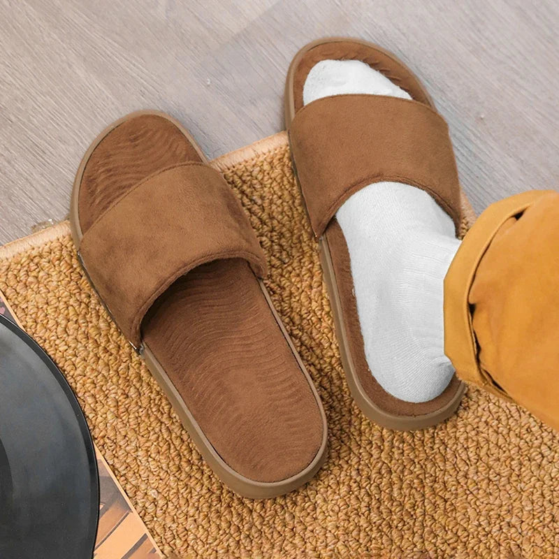 Men's Slippers for Home in Solid Colors Flat Heels Low Cuffs Convenient To Wear Spring and Summer Soft-soled Anti-slip Slippers