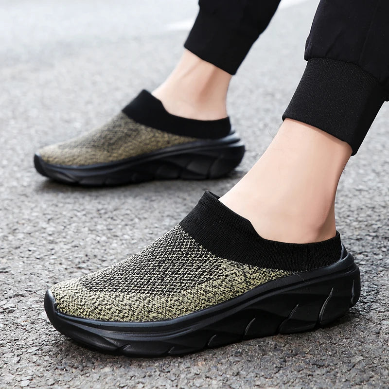 2025 Men Slippers Summer Breathable Home Indoor Slippers Men Thick Bottom Slides Fashion Couple Walking Shoes Chanclas Hombre