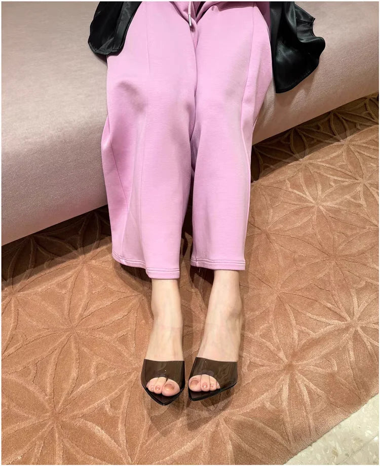 Sexy High Heels Women Slippers Designer Heeled Sandals Woman Shoes Summer 2025 Brand Home Slides Elegant Flip Flops Sandalias