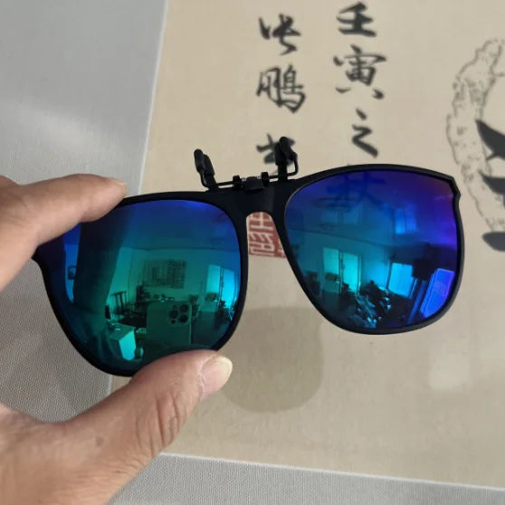 Polarized Clip On Sunglasses Men Photochromic Car Driver Goggles Night Vision Glasses Anti Glare Vintage Square Glasses