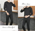 Men's round Ne Thiened Warm Underwear Set Youth Autumn Winter Thermal Clothing Long Sve Pants Home Clothes Innerwear