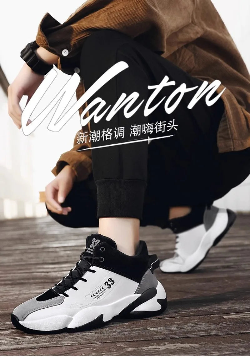 Shoes for Men Fashion High Quality Leather High-top Platform Mens Shoes Outdoor Tooling Comfort Leisure Ankle Boots Botas Hombre