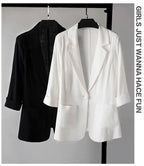 Women's Fashionable fashion Notched Collar Long Sleeve Ladies Outerwear Stylish Tops Women Thin Black Blazers Suit 2025