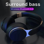 Hifi Wireless Headphones 9D Heavy Bass Surround Stereo Bluetooth Earphones Foldable Adjustable Support TF Card/AUX Play With Mic