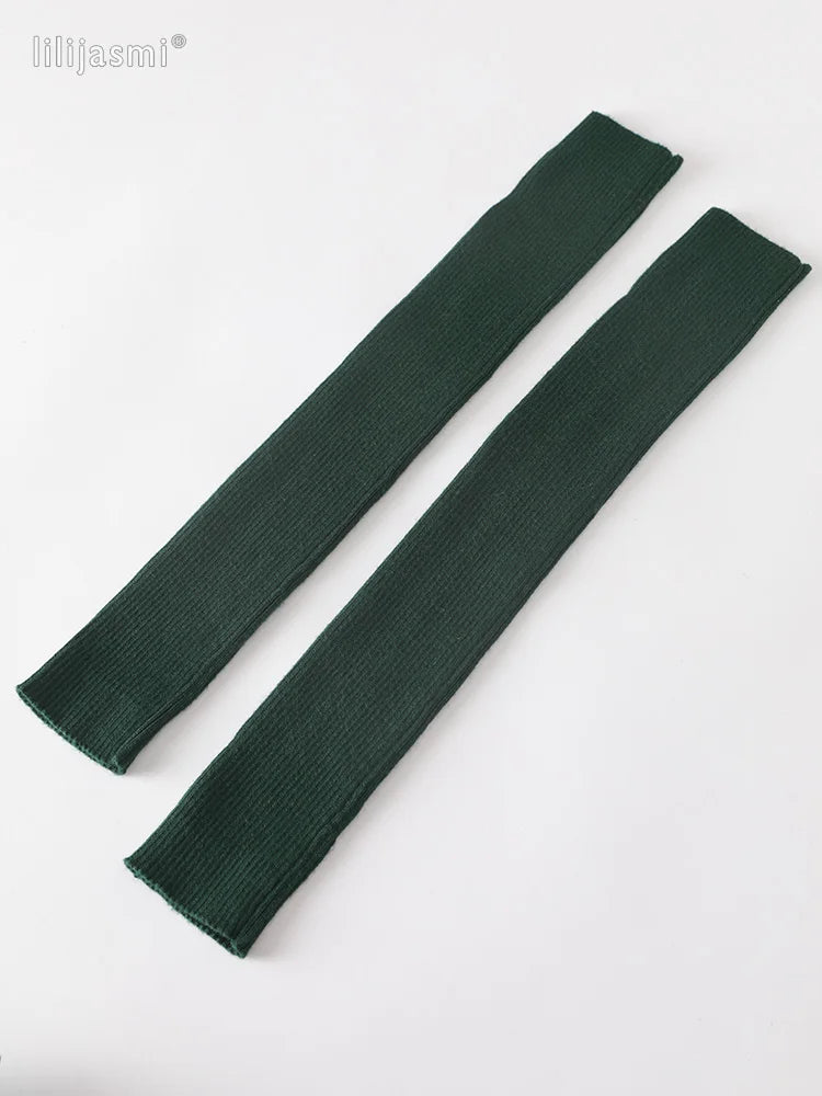 Autumn Winter 40 50 60CM Women's Wool Arm Warmers Knitted Woolen Arm Sleeve Solid Fine Long Knitted Fingerless Gloves Wholesale