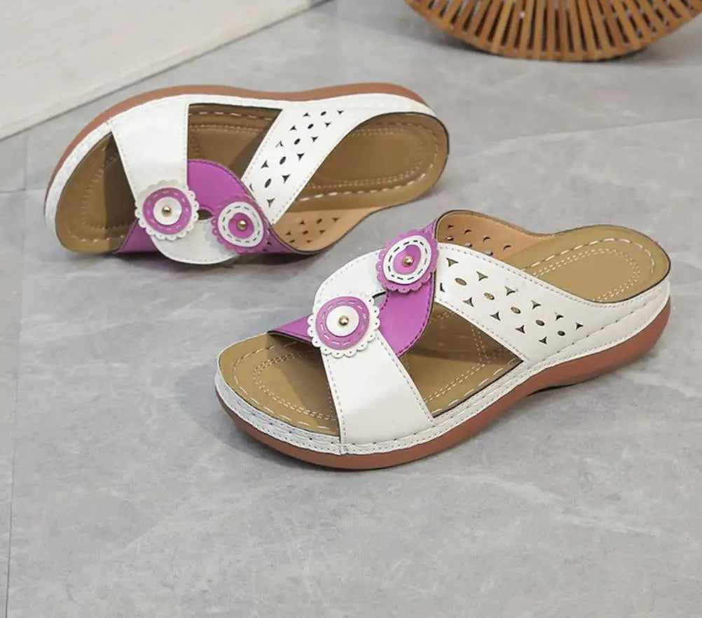 Women Slippers 2025 New Summer Casual Open Toe Shallow Sandals Flats Shoes Low Heels Slippers Slides Women Zapatos De Mujer