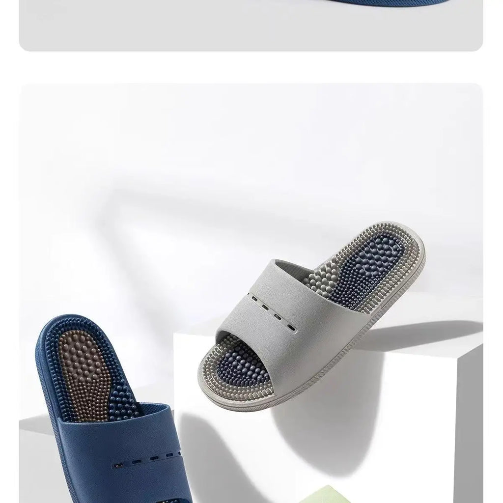 Men's Massage Slippers Anti-Slip Indoor Home Batoom Bathing Sandals Simple Sle PVC Material Comfortable Summer Slippers