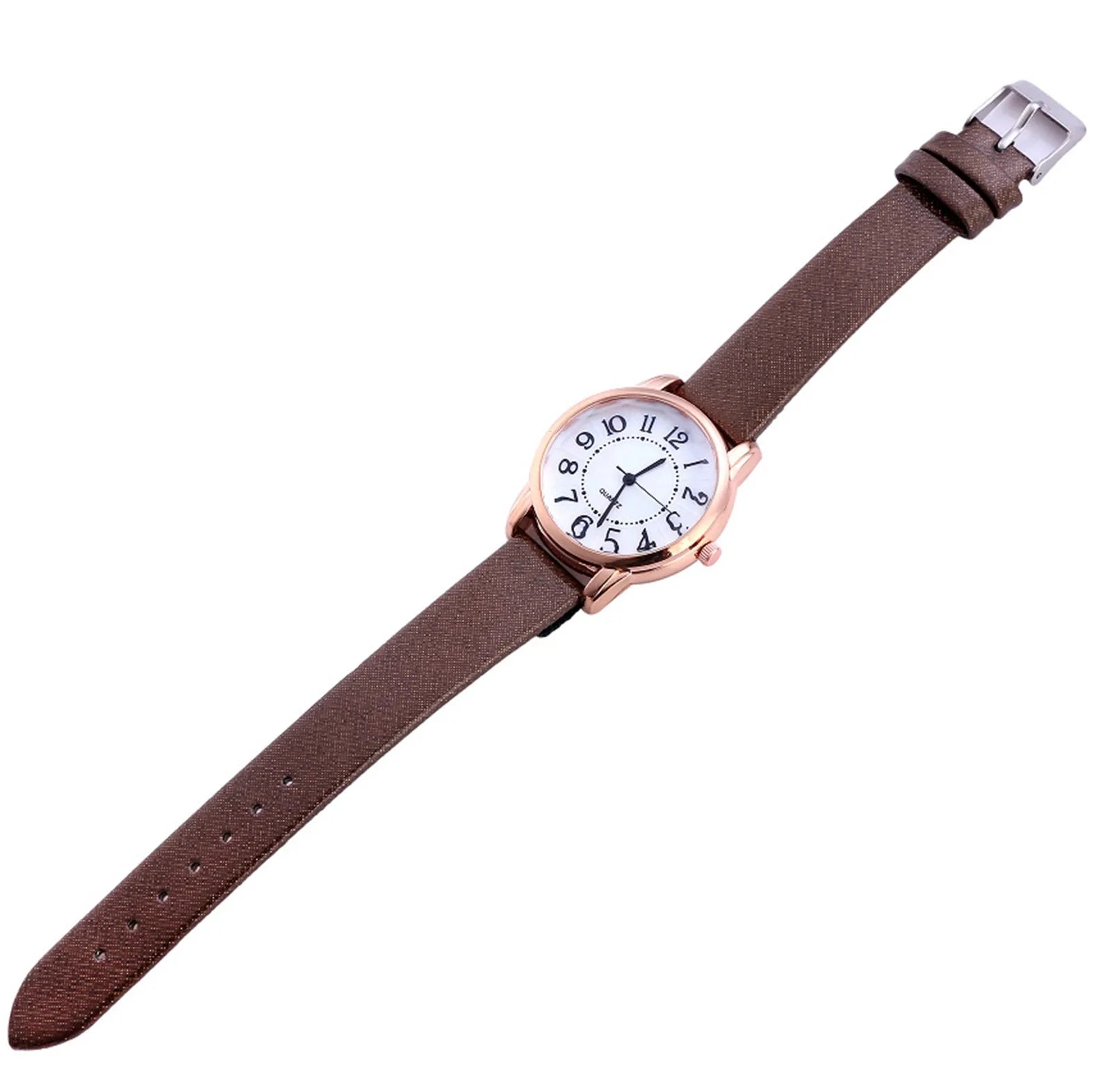Women's Watch Quartz Dial Digital Watch Frosted Leather Strap Ladies And Girls' Watch Female Casual Ladies Watches женские часы