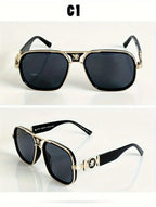 Stylish, Exquisite, Sexy and Elegant Square Glasses, Unique Temple Design, Suitable for Men and Women Outdoor Sports, Parties, Vacation, Travel, Driving, Fishing, Photo Props Provided