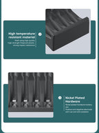 AA/AAA Battery Charger 4 Slots Intelligent LED Indicator USB C Micro Charger for Ni-MH/Ni-Cd Rechargeable AA/AAA Battery Charger