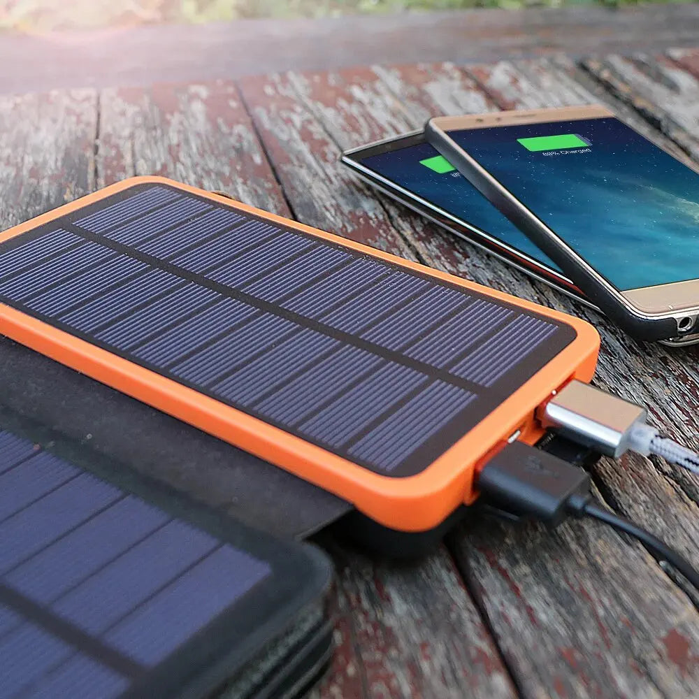 20000mAh Solar Power Bank External Battery Pack Folding Solar Panel Powerbank Double USB Charger Phone Poverbank For Smart Phone
