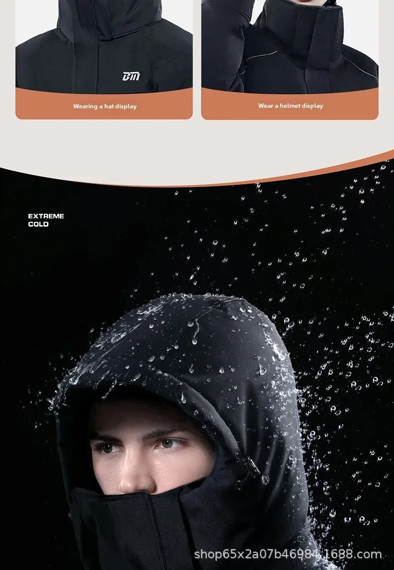 Winter Motorcycle Riding Coldproof Clothing Winter Fashion Waist Designwarm Cotton Jumpsuit,thickened Waterproof Snowmobile Suit