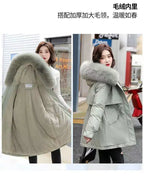 Winter Coat 2025 New Women's Thick Cotton Jacket Women's Medium long Korean version Fur collar Coat Female Warm Parka Overcoat