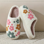 [Women's Flower Slippers] Women's Flower Slippers Winter Home Warm Slippers Home Couple Slippers