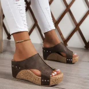 Fashion Woman Summer Shoes Sandals Wedge Sandal For Women Elegant Women's Sandals Slide Huaraches Female Women Heels Footwear