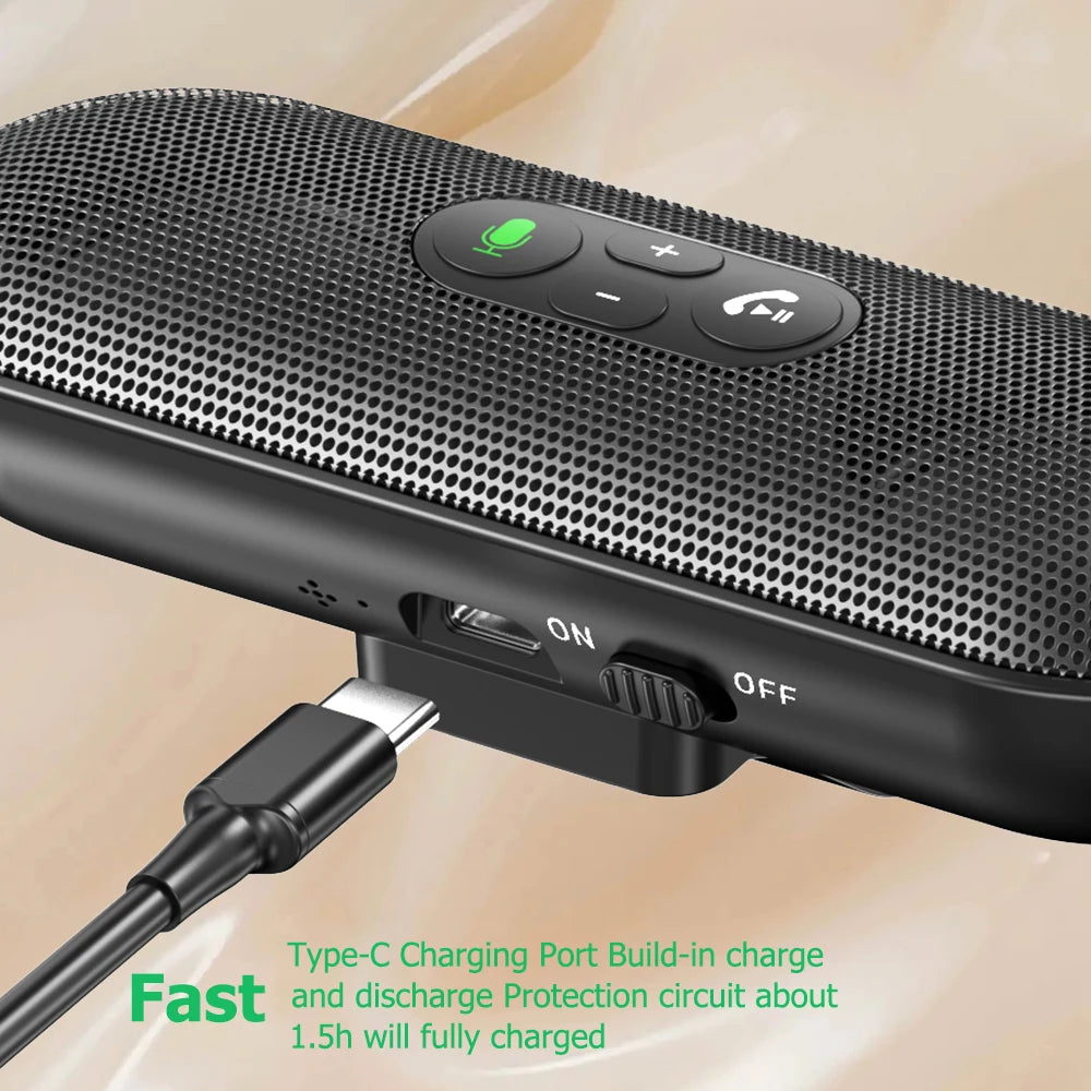 Bluetooth 5.4 Car Handsfree Kit Sun Visor Speaker Wireless Speaker Speakerphone With Voice Assistant Car Electronics Accessories