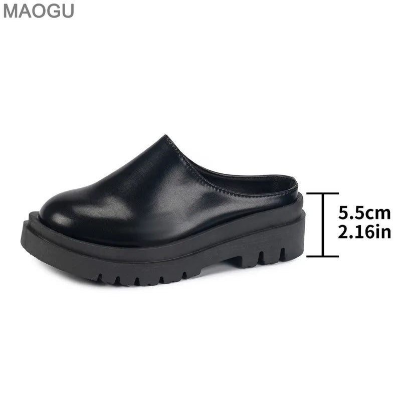 Platform Women Slippers Fashion Casual Autumn Mules Shoes 2025 New Trends Classical Sandals Elegant Walking Zapatillas De Mujer