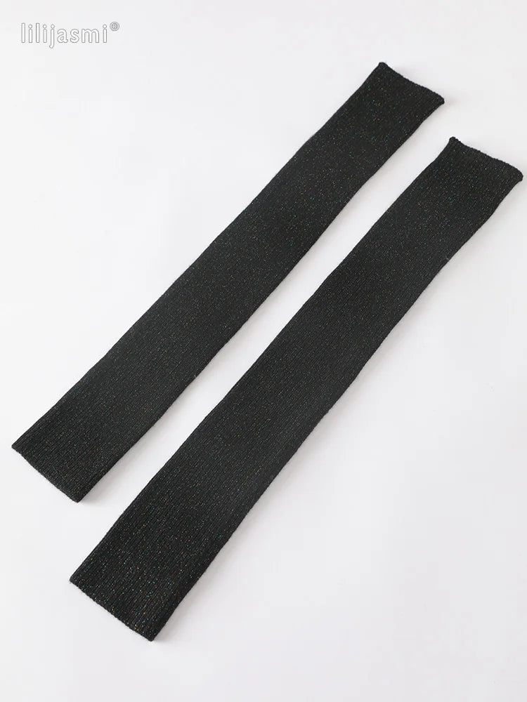 Autumn Winter 40 50 60CM Women's Wool Arm Warmers Knitted Woolen Arm Sleeve Solid Fine Long Knitted Fingerless Gloves Wholesale