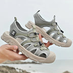 Handmade Sandals Men Breathable Summer Shoes Man Outdoor Men Sandals Antiskid Beach Sandals Hollow Shoes Collision Avoidance